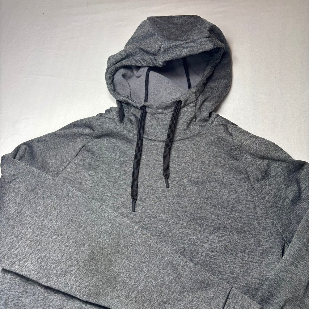 Nike Dri-FIT Hoodie Mens Medium Charcoal Gray Fleece Pullover Sweatshirt